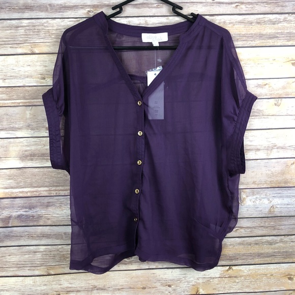 Olive & Oak Tops - Olive & Oak Women’s Plum Top size Large